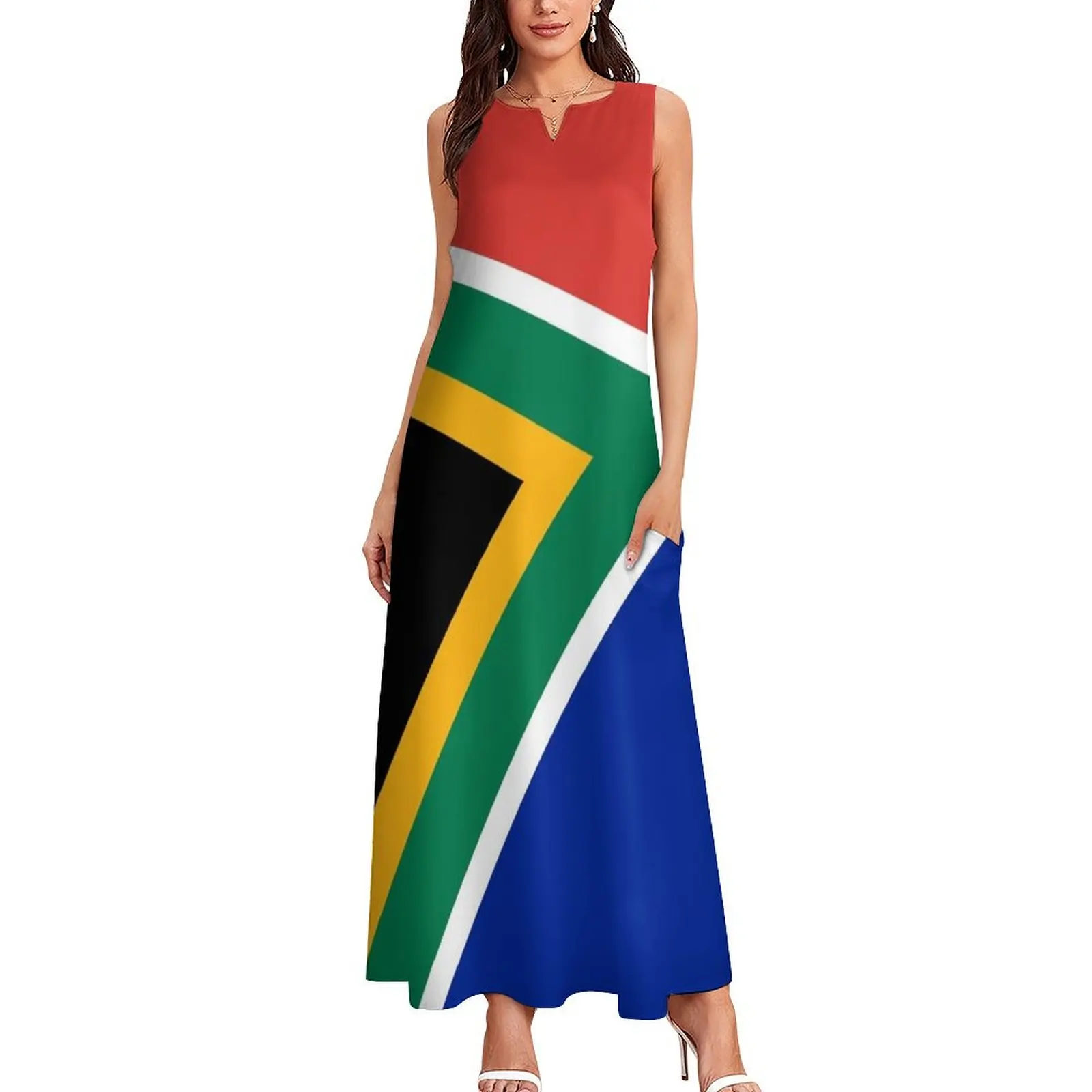 South African flag of South Africa Long Dress elegant chic wedding evening dresses dresses women summer 2024