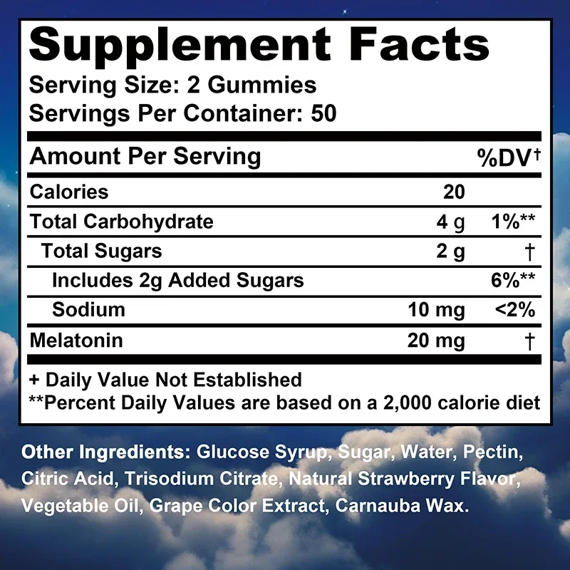 Gomas de melatonina – Aliviar o insônia, ajudar a melhorar a qualidade do sono, acelerar o tempo de despertar, regula o ritmo, melhorar a qualidade do sono