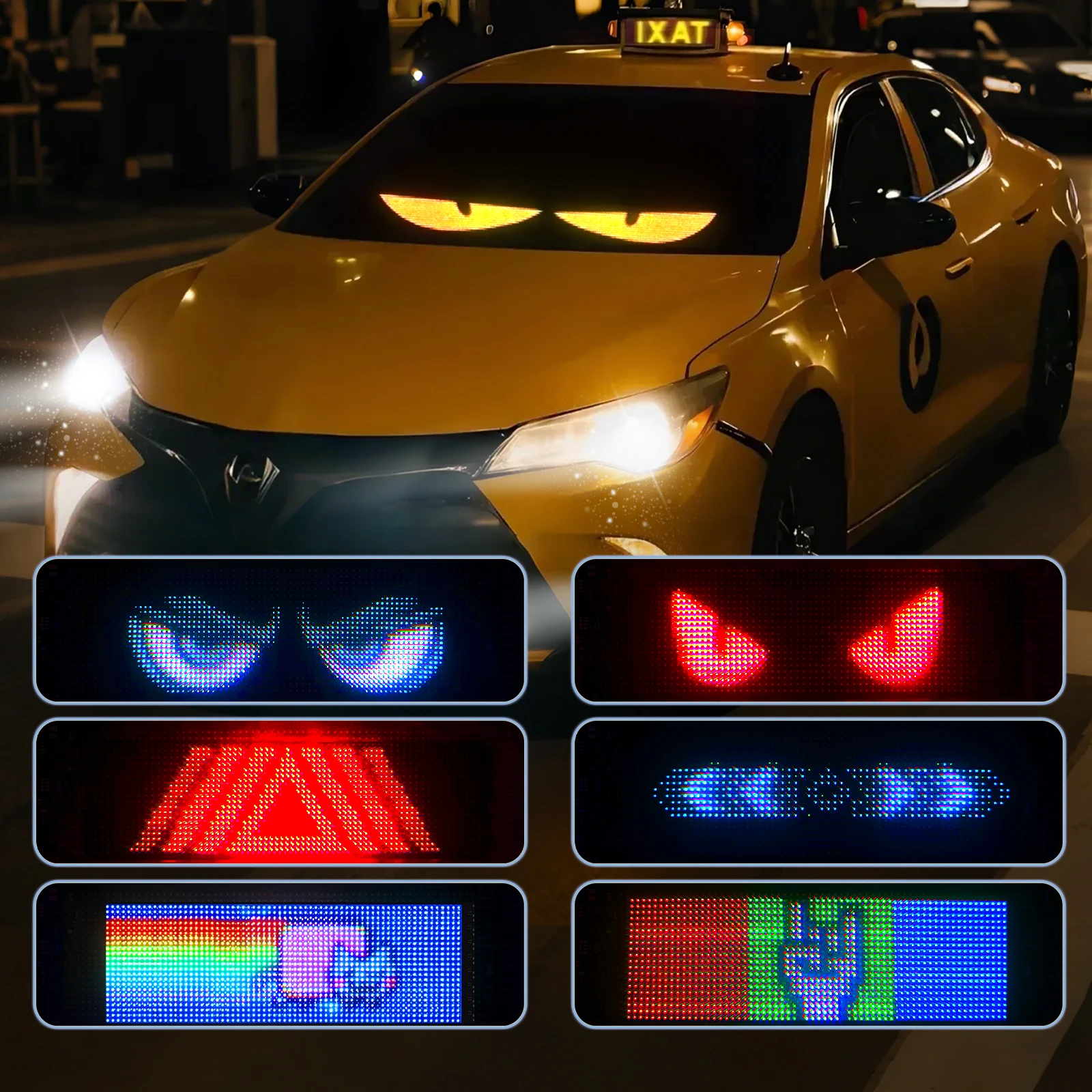 

«Автомобильные светодиодные фонари Pixel Eye», дневные ходовые огни DRL с гибким мягким экраном, изменение цвета RGB с управлением через приложение, для автомобилей, грузовиков