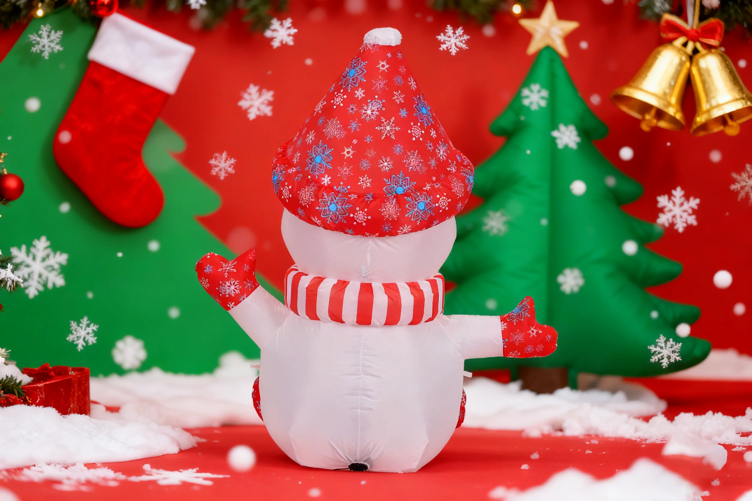 4ft Christmas Inflatables Snowman Outdoor Decorations Inflatable Snowman for Kids Outdoor Yard Garden Decora
