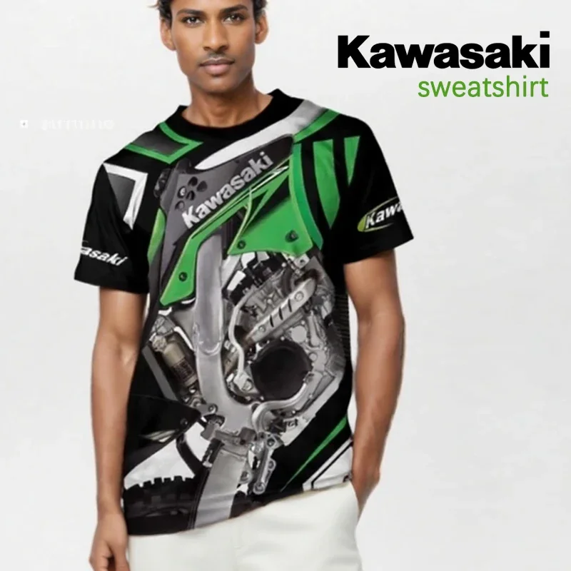 

Мужские и женские футболки Kawasaki 2026, модные повседневные футболки, рубашки для занятий спортом на открытом воздухе, модные короткие рукава