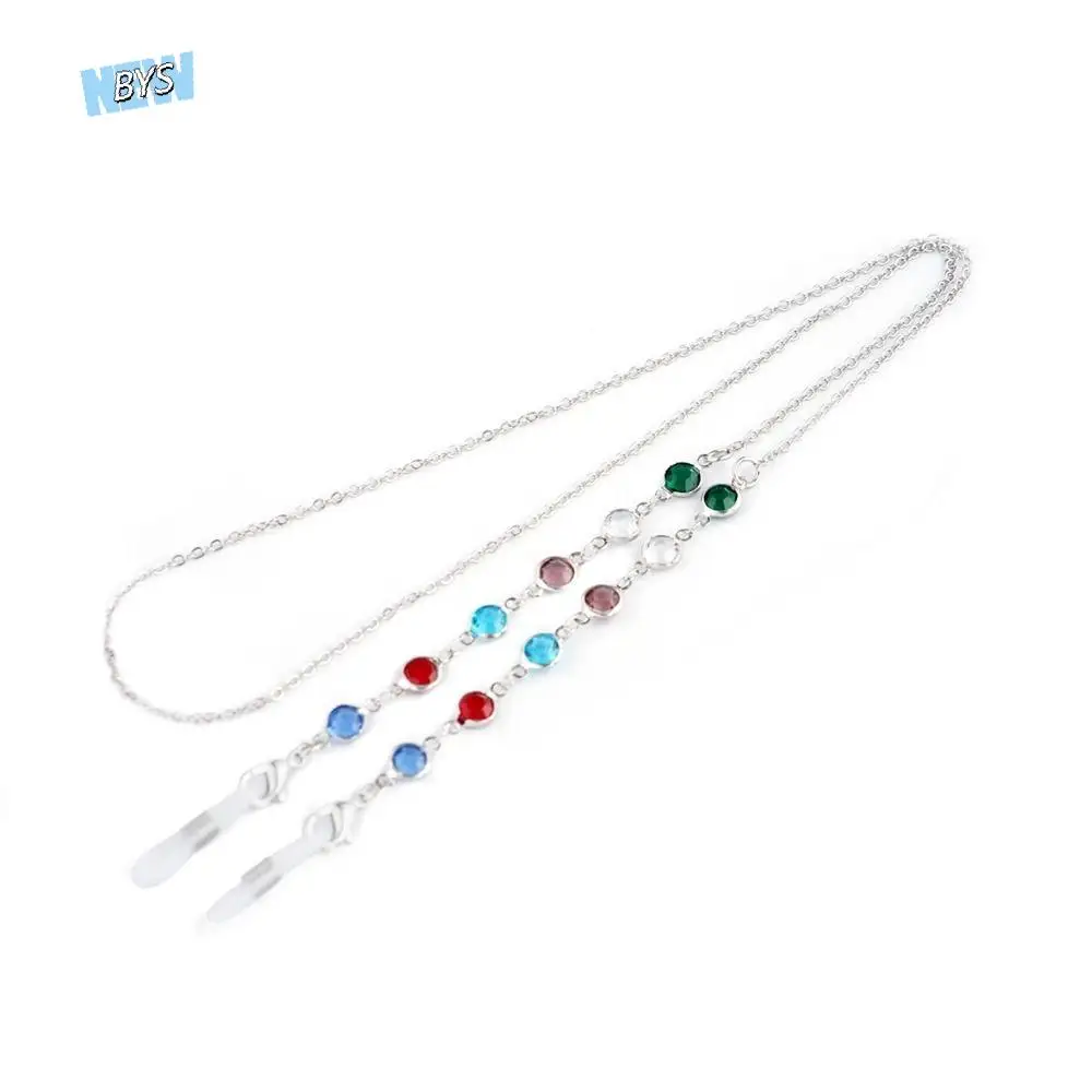 

Metal Chain Mask Lanyard Crystal Colorful Rhinestone Anti-lost Mask Chain Metal Glasses Chain Spectacle Cord Sunglasses Chains