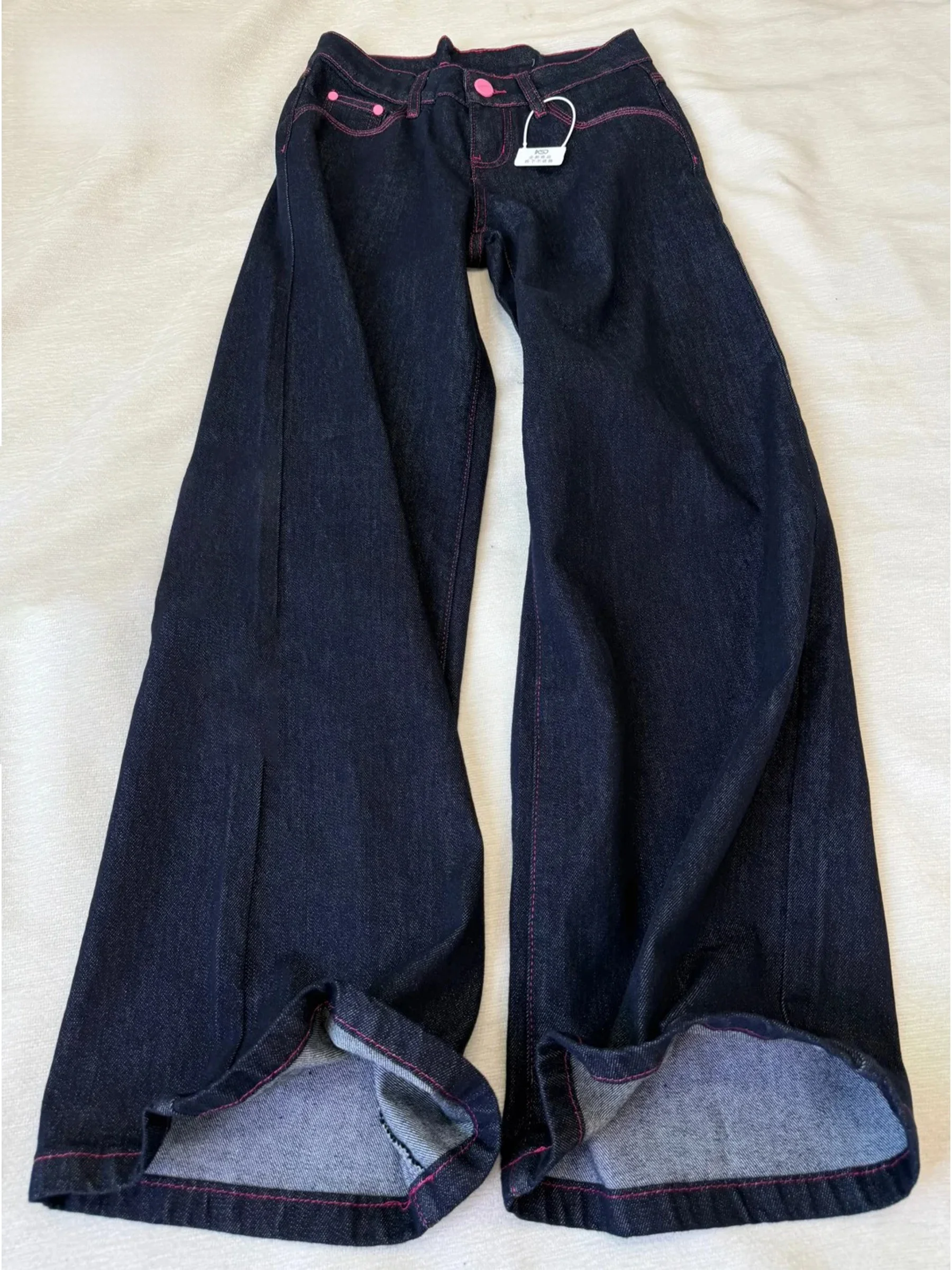 

Женские джинсы в американском стиле, широкие, прямого кроя, свободные, повседневные, удобные, с эффектом похудения