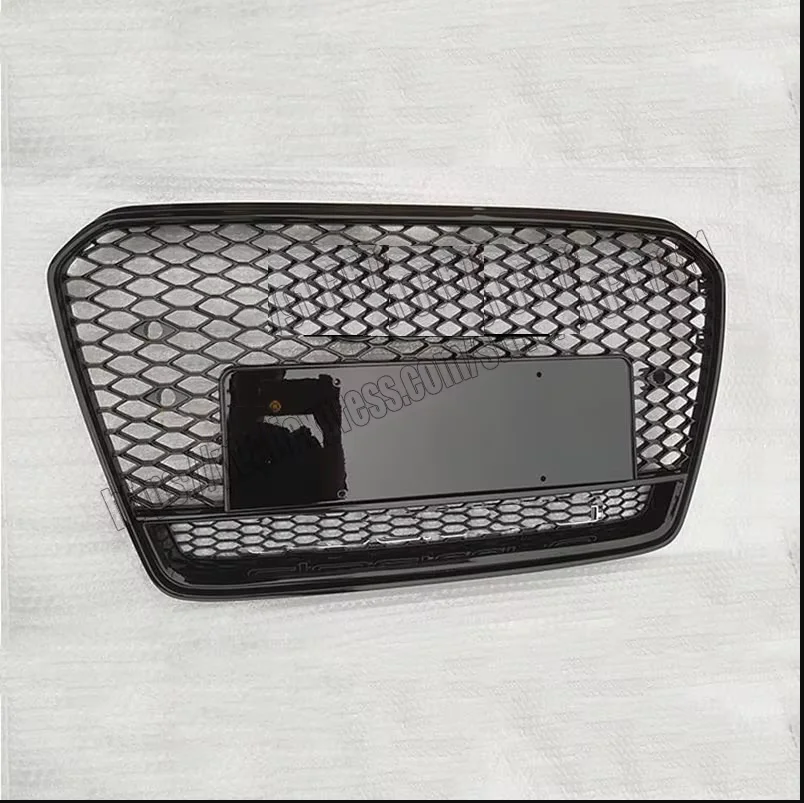 For rs5 style RS5 Honeycomb Grille Black Grill Fit For Audi A5 S5 2013 13 2014 14 2015 15 2016 16 Chrome Rings