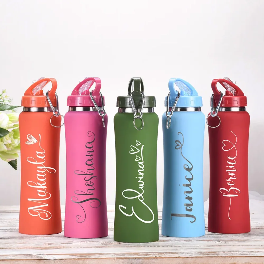 

Customized stainless steel portable sports water bottle with straw is the best choice for sports and as a gift.