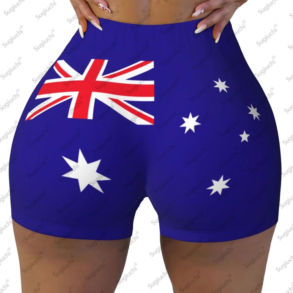 

2026 шорты для йоги с флагом Австралии для женщин, шорты для тренировок, подтяжки ягодиц, с высокой талией, шорты для бега в тренажерном зале