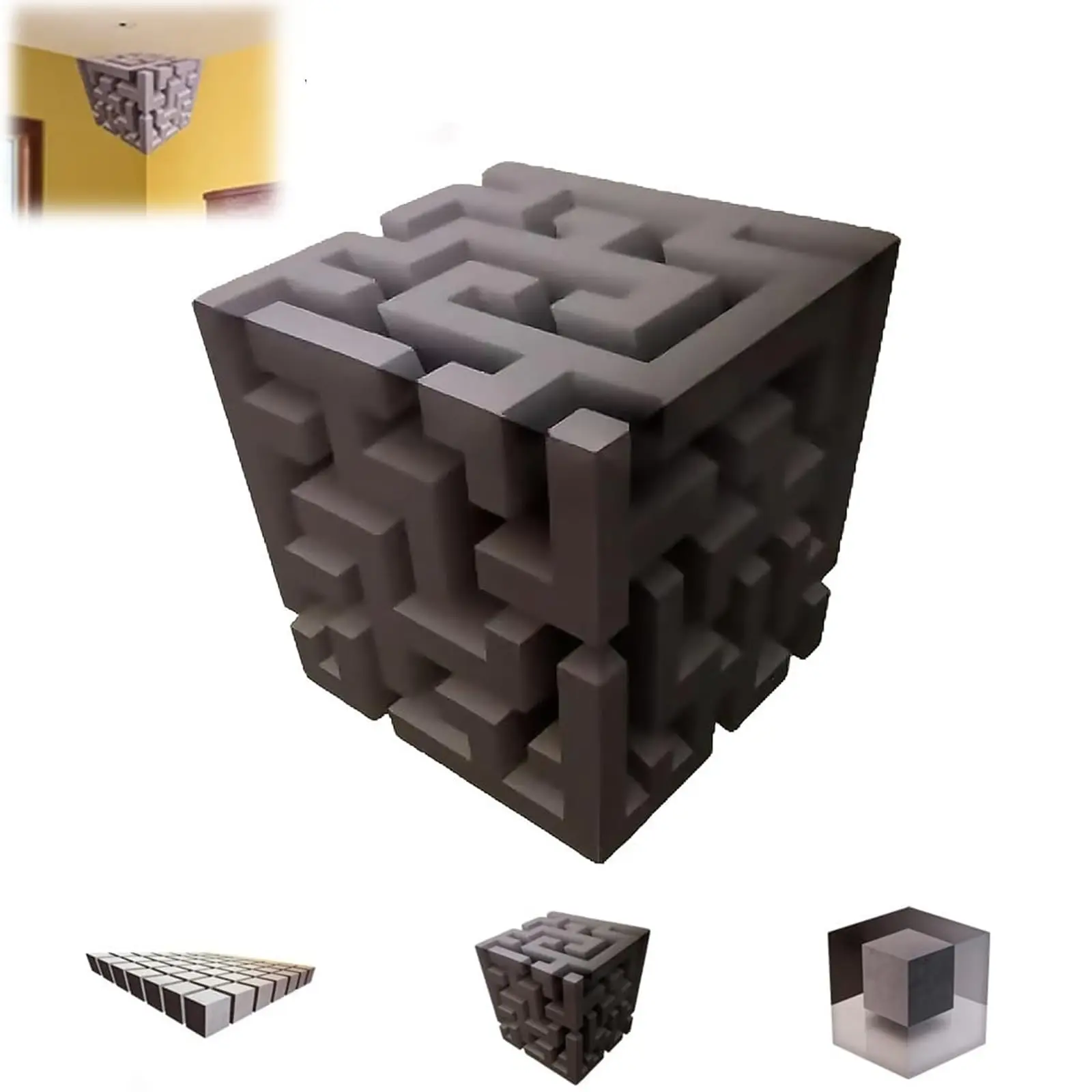 Impossible Corners – Wall Art That Reshapes Reality, 3D Wall Art Illusion Corner Wall Decal, 3D Optical Illusion Corner