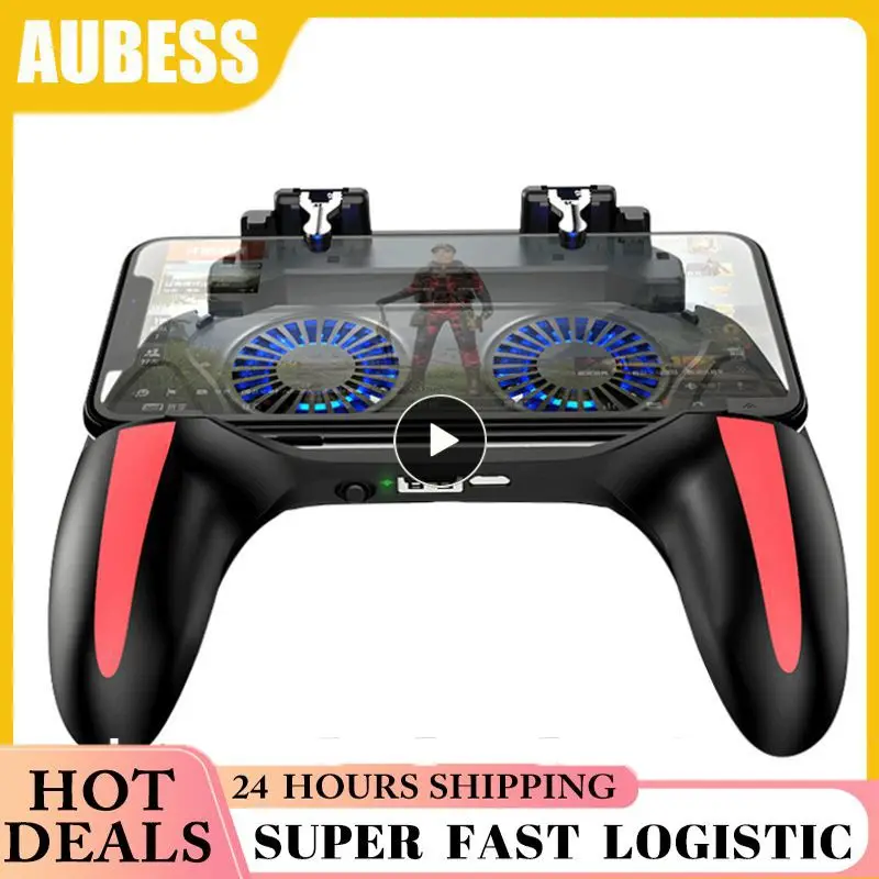 PUBG Mobile Controller with Double Fan Cooling for Ios Android Phone Game Pad Fire with 2500mah / 5000mah Power Bank