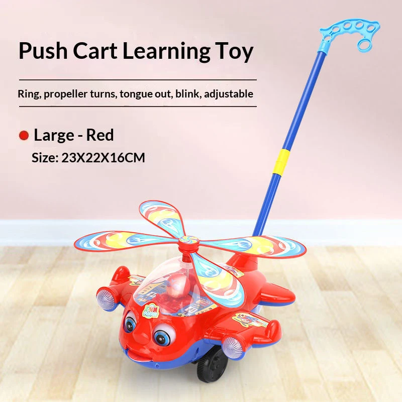 Airplane Baby Push Walker Educational Sensory Hand Push Toddler Walking Learning Toy for Birthday Baby Shower Gifts view 2