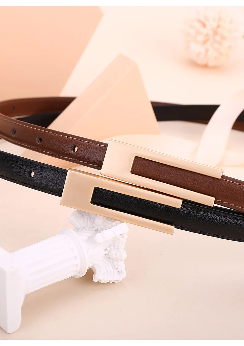 Damen Mode-Gürtel aus Rindsleder; Dünner Taillengürtel; Vielseitige Dekoration; Schlankmachender Accessoire für Kleider; Anzug-Accessoire; Gürtel für Frauen – Detail 9