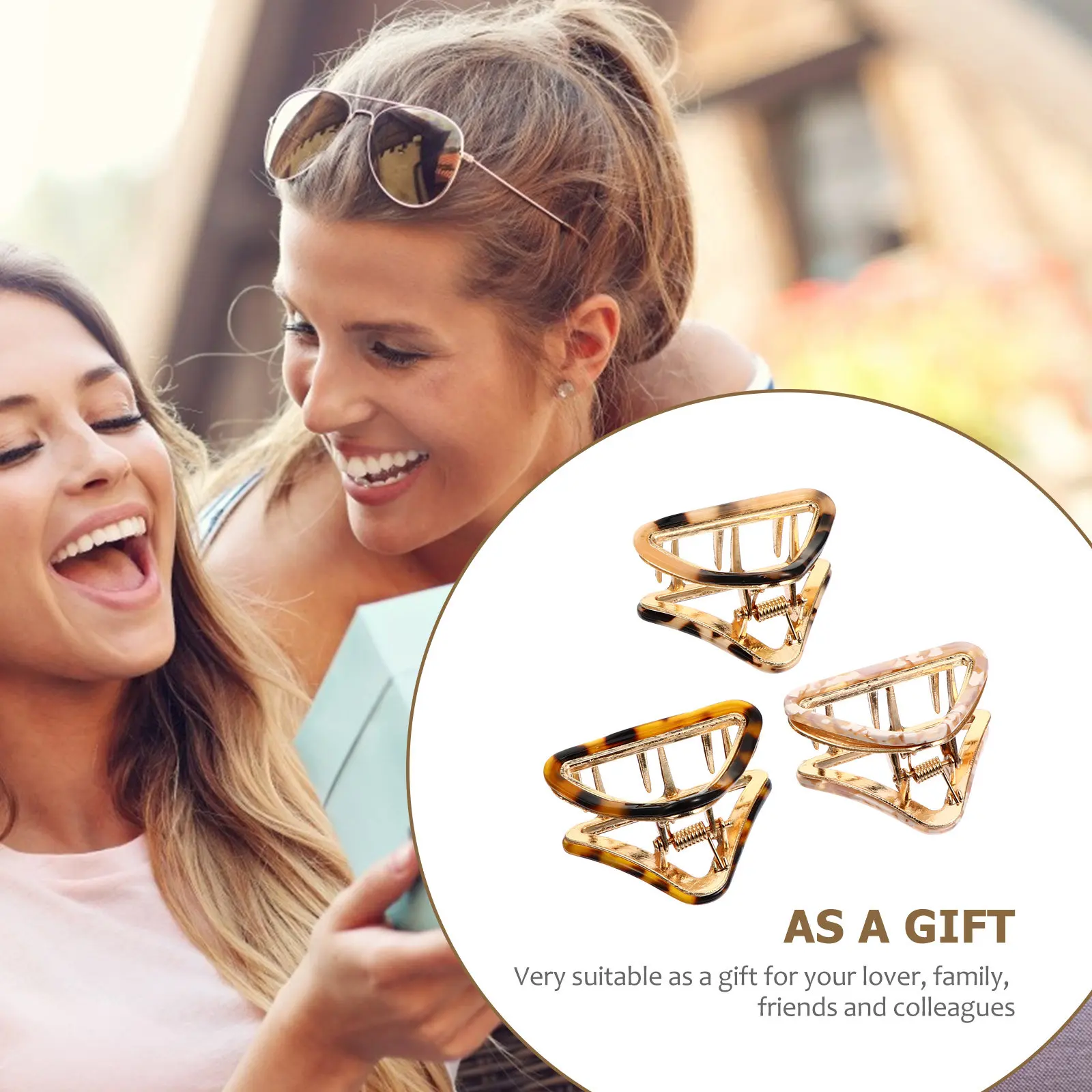 

3Pcs Charming Triangle Hair Clips Simple Barrettes Retro Hair Clamp for Women Elegant Dinner Wear Simple Barrettes