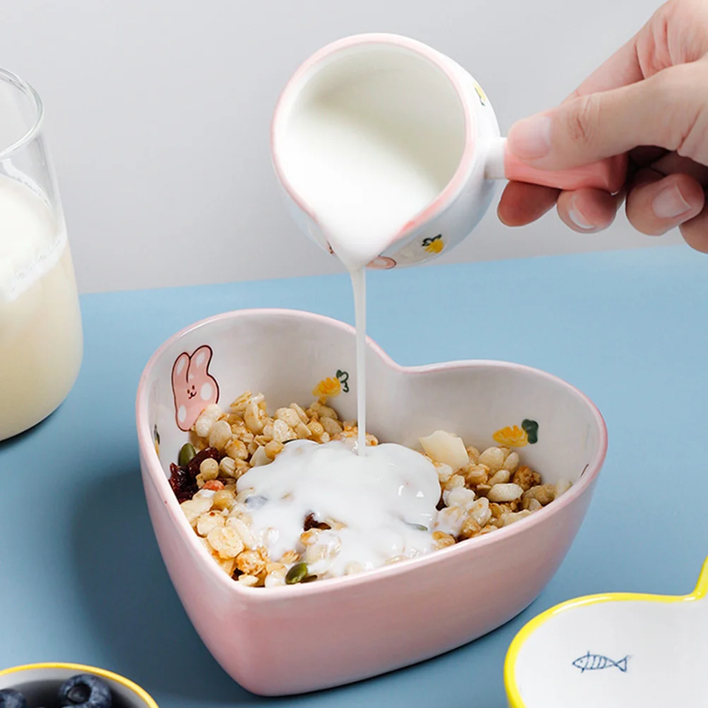 

Small Milk Bowl Ceramic Milk Pot Simple Design Non-Fade Smooth Surface for Dessert Shop Cafe Home Kitchen Sauce Dish Use