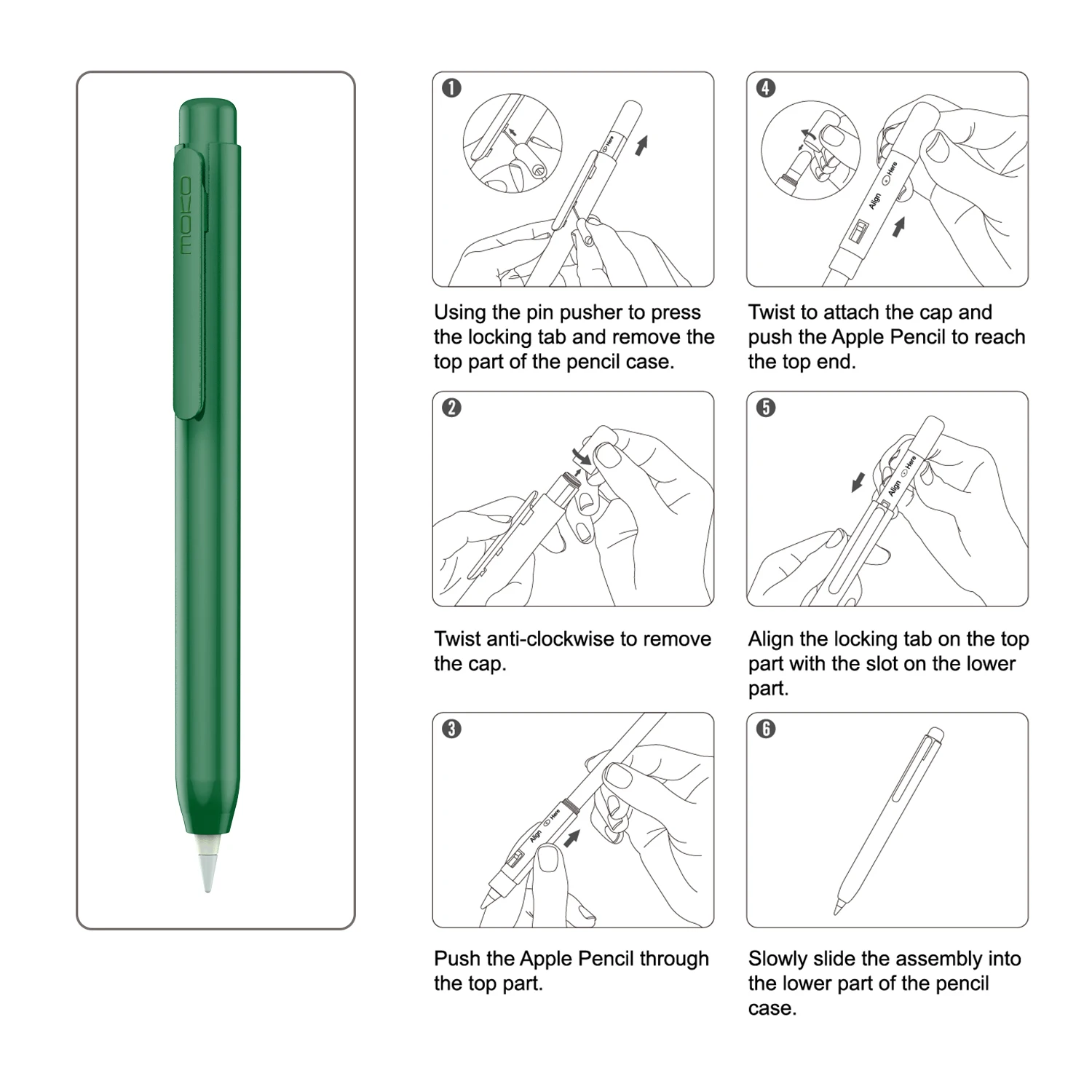 حافظة حامل لجهاز Apple Pencil الجيل الأول قابلة للسحب Apple Pencil 1st حافظة واقية لجهاز iPad Pencil مع مشبك