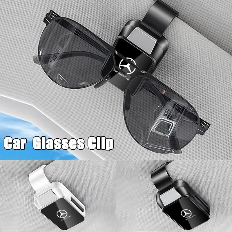 

Car Glasses Case Auto Sun Visor Glasses Sunglasses Clip Card Ticket Holder For Mercedes Benz A B C S Class AMG GLA CLA GLC W176