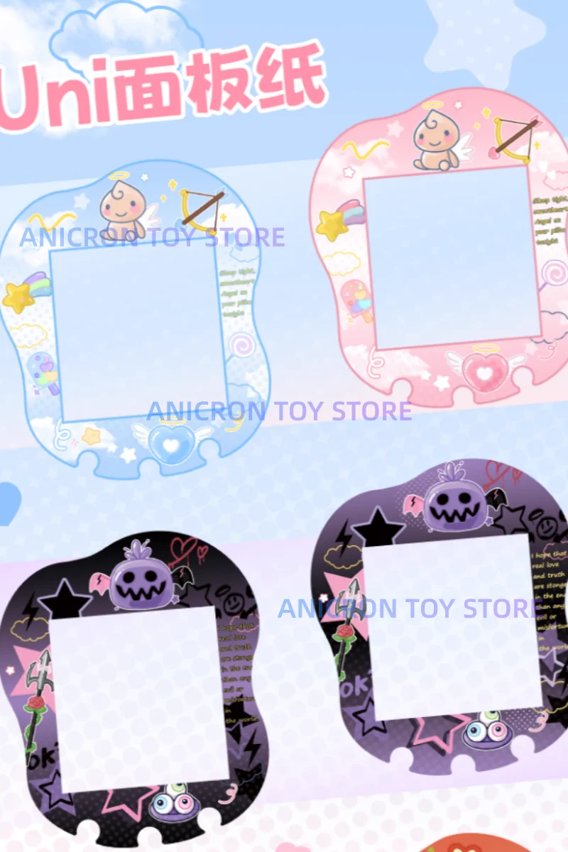 재고 있음 타마고치 유니 펫 머신 데빌 엔젤 딸기 사과 보호 패널 종이 배송 도구