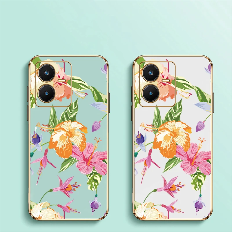 حافظة لهاتف Vivo Y20i Y20A Y20G Y20 2021 Y21 Y21E Y21S Y21A Y18 Y17S Y16 غطاء زهور من السيليكون المقاوم للصدمات #6