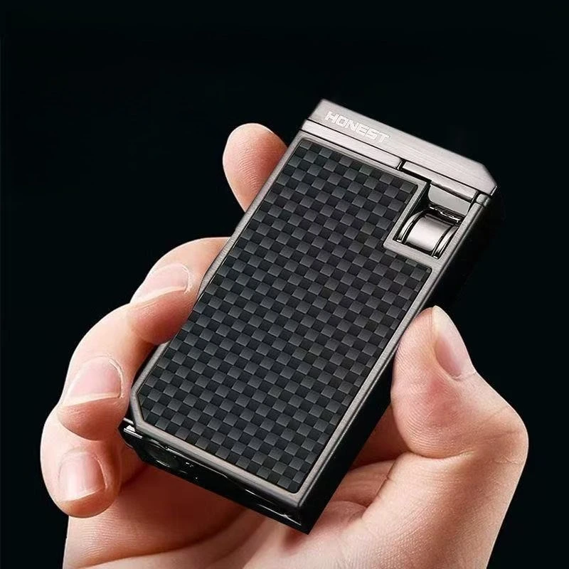 Honnête nouveau allume-cigare gonflable coupe-vent, allumeur d'affaires à Charge directe à Double feu, accessoires pour cigares, cadeau pour hommes