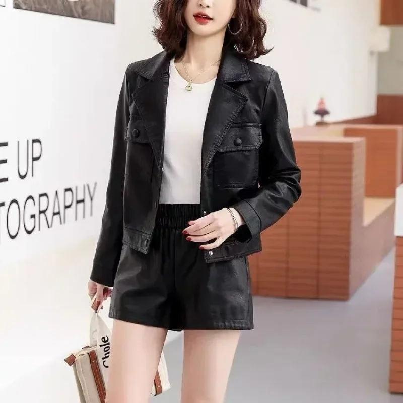 Spring Autumn Short Coats Woman Cheap Korean Reviews Clothes Pretty Vintage Fashion 2025 Harajuku Trend Leather Jacket for Women