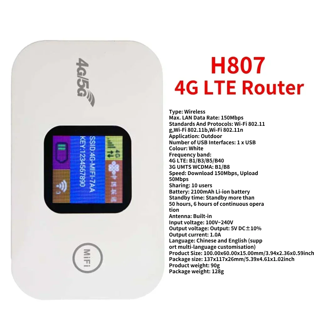 4G/5G Mobile WIFI Router 150Mbps 4G LTE Wireless Router With Sim Card Slot Portable Pocket MiFi Modem Car Mobile Wifi Hotspot