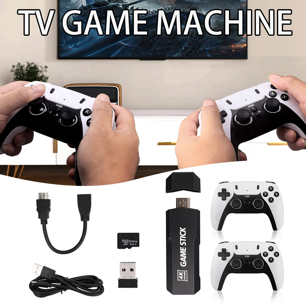 Double Wireless Controller Game Video Game Stick High-Definition Compact Game Console Gift For Kids Adult