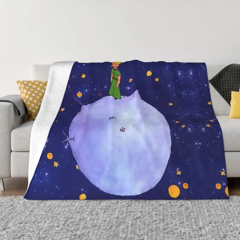 

The Little Prince Fiction Blanket Warm Fleece Soft Flannel Le Petit Prince Throw Blankets for Bed Sofa Office Autumn 1