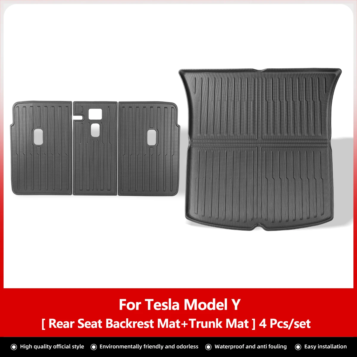 Luckease Voor Tesla Model Y Achterbank Rugleuning Beschermende Pad Kofferbak Mat Anti-Kick Pad Auto-interieur Accessoires 2021-2024