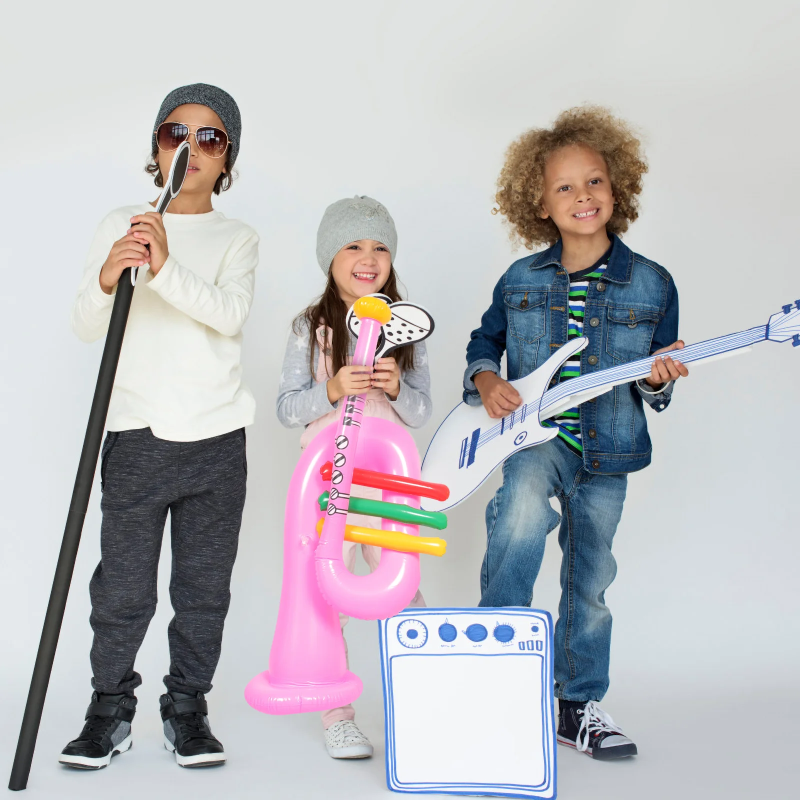 3-teiliges aufblasbares Musikinstrument für Kinder, Party-Dekoration, lustiges Inflationsspielzeug, Zubehör, tragbares PVC-Spielzeug