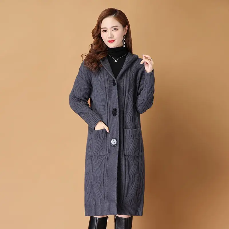 

Spring Women's Cardigans Korean Fashion Solid Color Knitted Blouses Hooded Long Sleeved Casual Thin Women T303