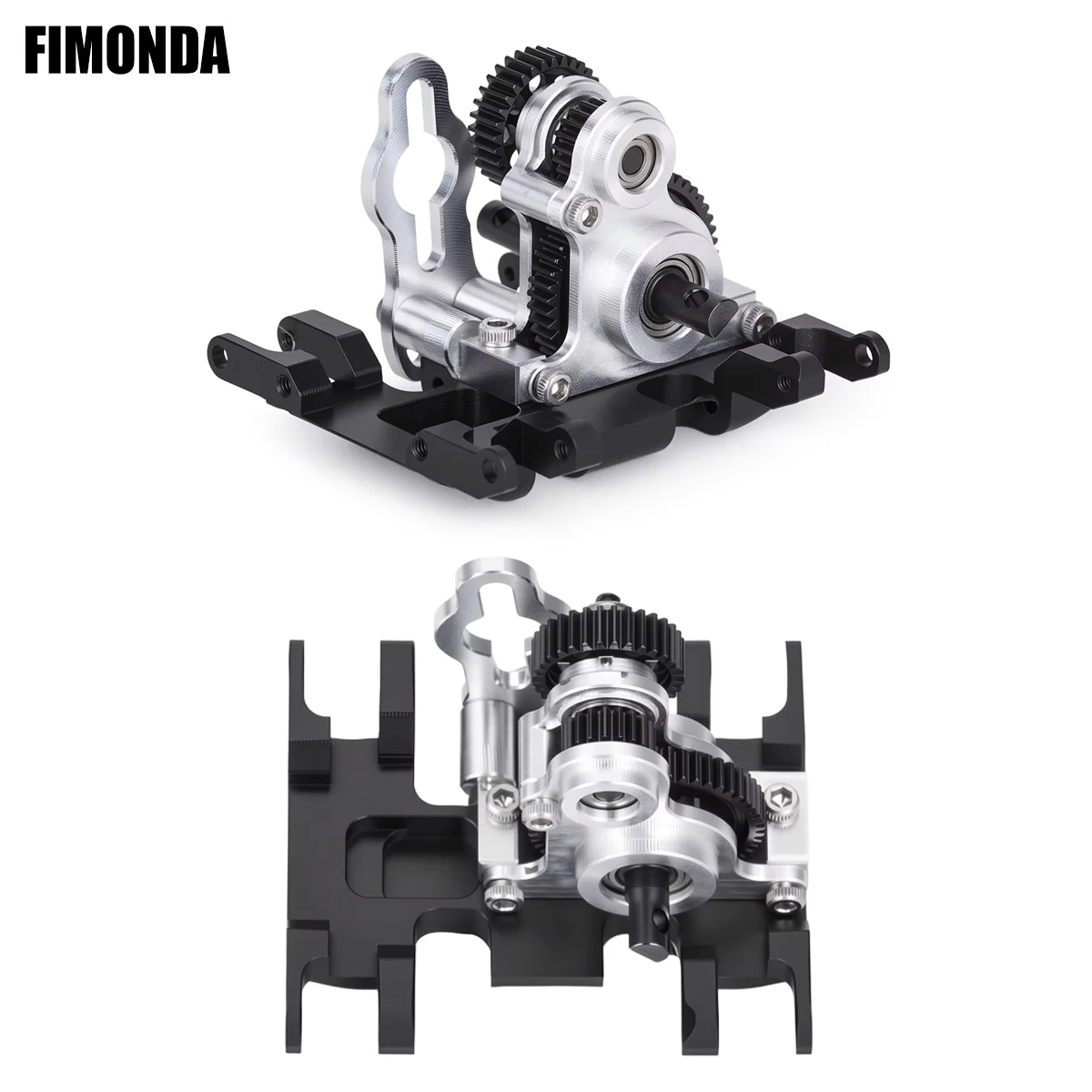 Ultralight Aluminum Micro Transmission with Delrin Skid for 1/24 RC Crawler SCX24 AX24 Compact COMP Chassis Rigs