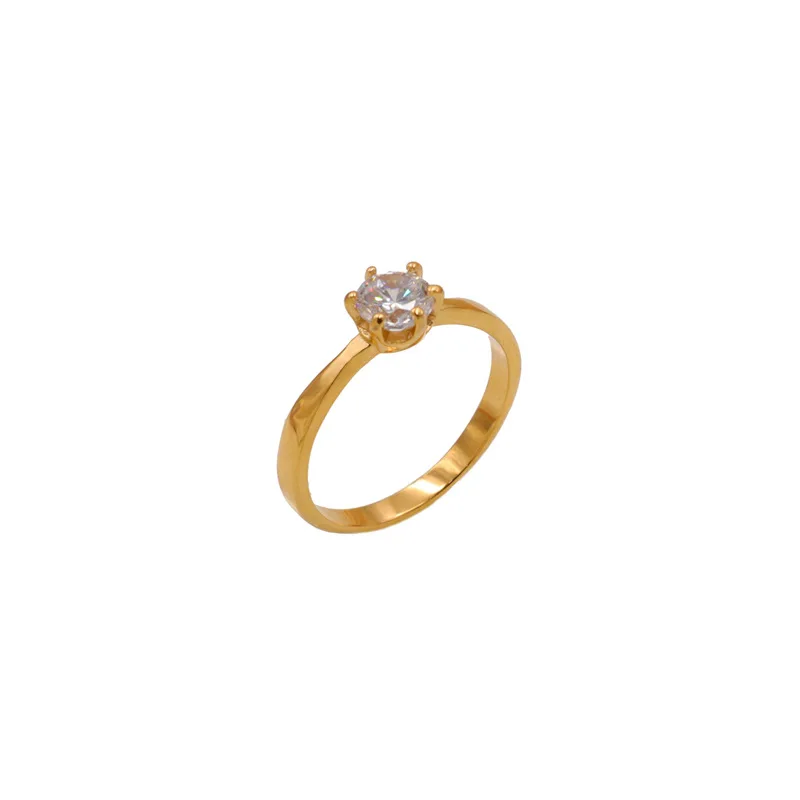 

French single diamond popular simple ring, stone ring
