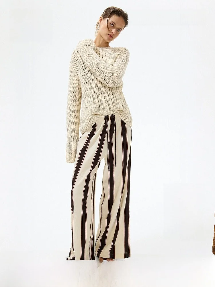 

High Waist Elastic Waist Casual Pants Outdoor Travel Fashionable Wide Leg Pants Summer New Arrival Women's Clothing