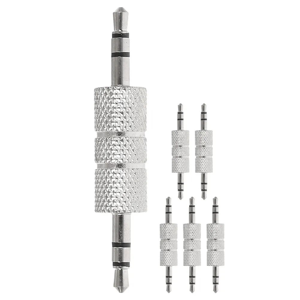 

6pcs Male To Male Audio Jack Connector 3.5Mm Stereo Adapter Coupler Joiner For Mic Headphone Speaker Extender Cable Clear Sound