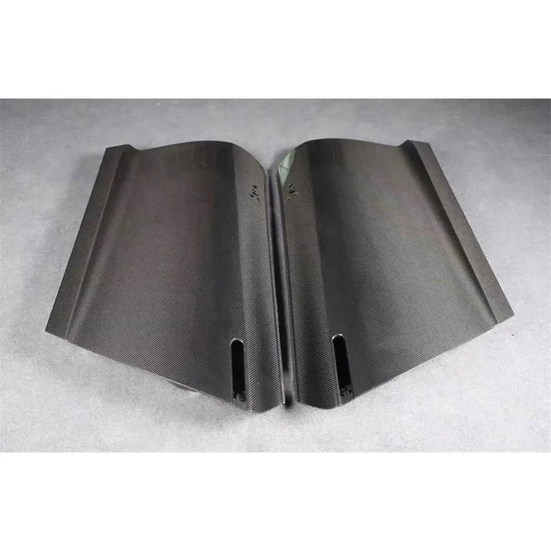 Real Dry Carbon Fiber Front Bumper Splash Guard Fin Door Panel Spoiler Kit For GTR R35