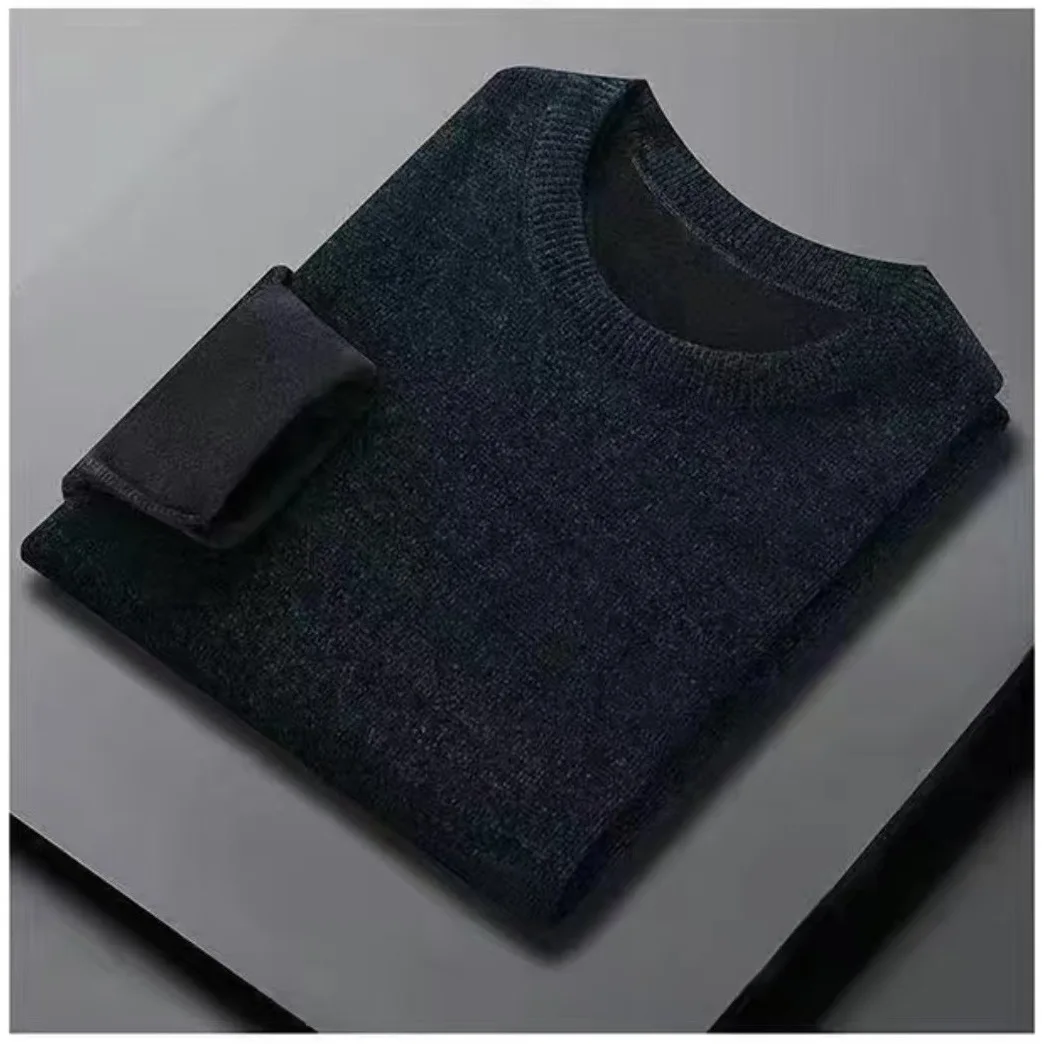

Men's fleece sweater, winter men's sweater top, middle-aged and elderly thermal underwear, thickened sweater
