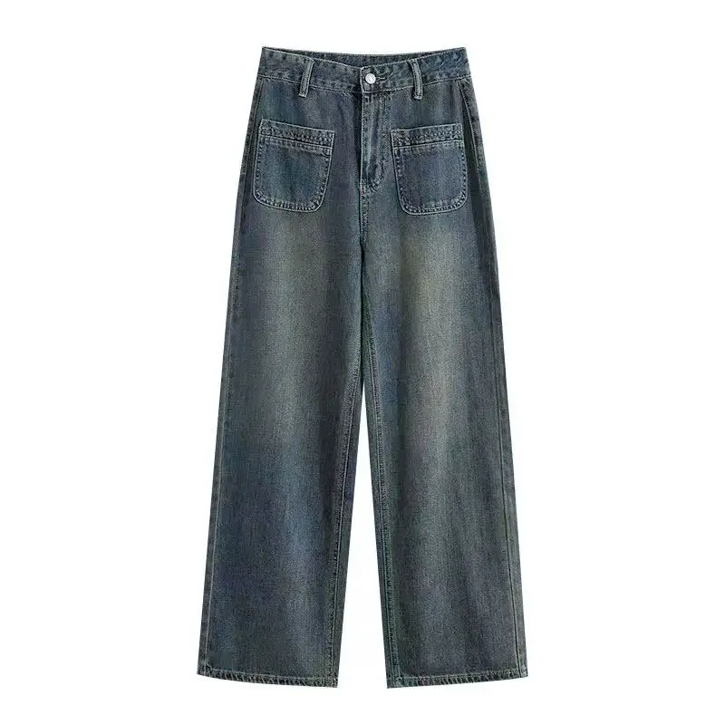 2025 Fashion New Women Autumn Wide Leg Jeans  Loose Denim Pants Korean Female High Waist Urban Straight Long High Street Trouser