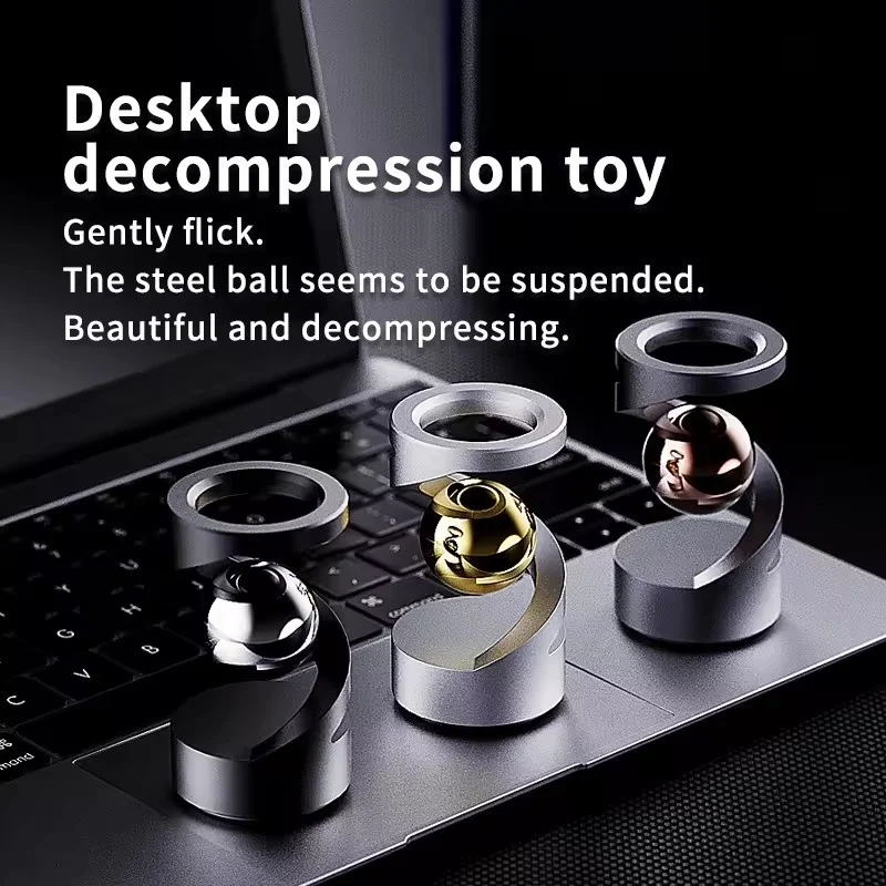 

New Stress Relief Kinetic Sculpture Gravity Defying Kinetic Desk Toy Desktop Floating Gyroscope for Office Desk Decor for Adults