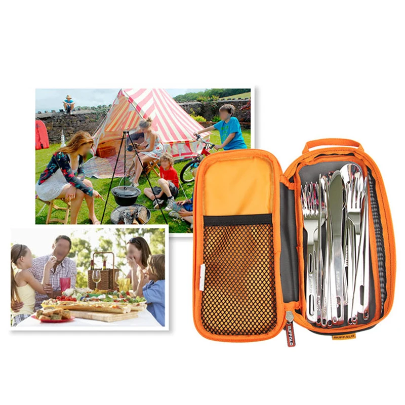 Bbq Bestek Opbergtas Handtas Draagtas Eetstokjes Lepel Vorkhouder Voor Outdoor Kamperen Wandelen Picknick Reizen Backpacken