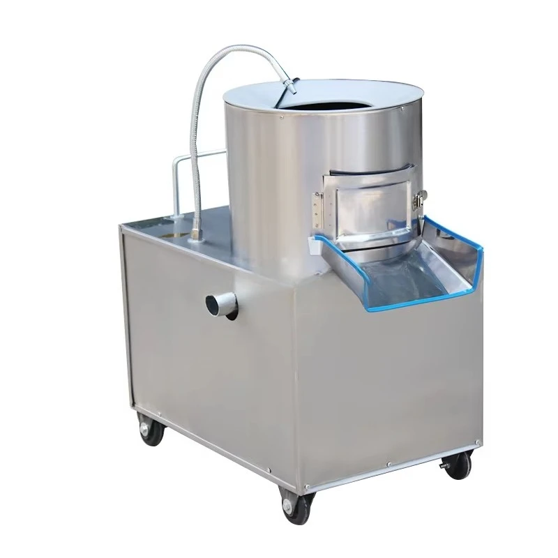 Household small stainless steel potato cleaning and peeling machine Commercial automatic sweet potato ginger peeling machine