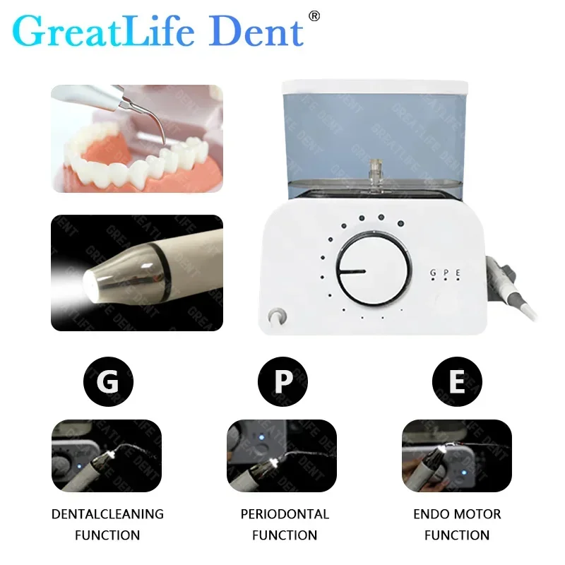 Greatlife dent scaler ultrassônico para dentista multi-função dentes branqueamento limpeza scaler com handpiece fonte de água automática