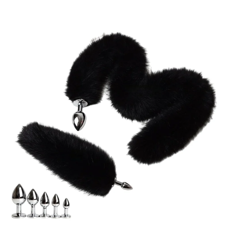 Erotic Cosplay Accessories of Replaceable Metal Butt Plug Fox Tail Anal Sex Toys for Flirting Games Faux Fur Adult Supplies