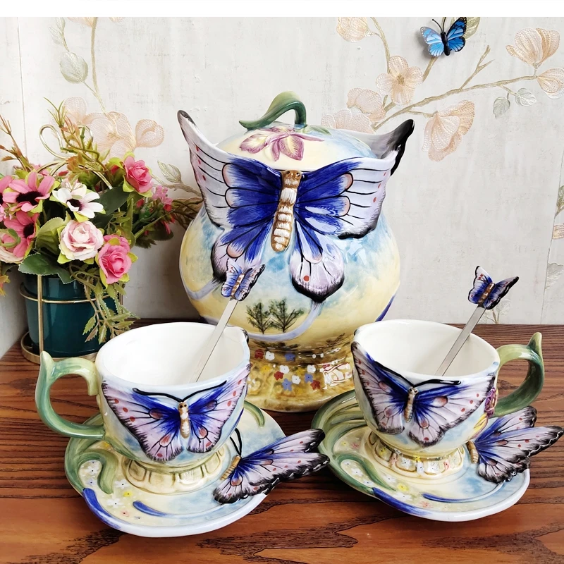 

Hand painted ceramic three-dimensional orchid tea jar food sealed decoration