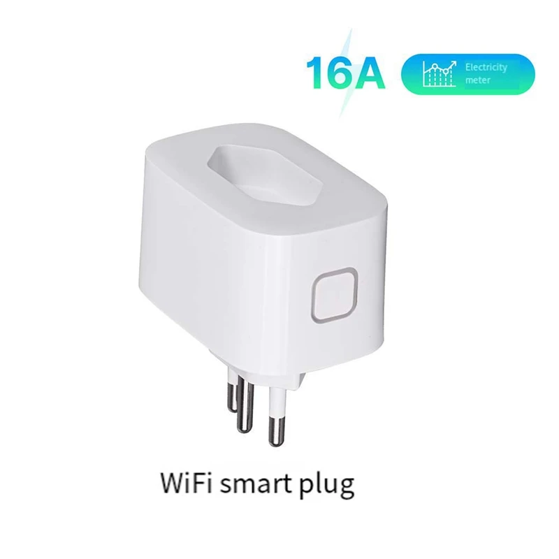 B37B-16A Smart Plug Tuya Brazil Version Socket Electricity Monitoring Fireproof Support For Smart App Control BR Plug