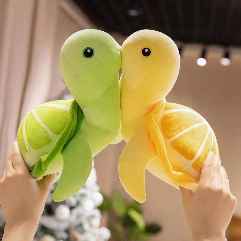 25/35CM Kawaii การ์ตูนผลไม้เต่าตุ๊กตา Plush สีสันเต่ามะนาวตุ๊กตาของเล่นเด็กเทศกาลของขวัญตุ๊กตาคุณภาพสูง