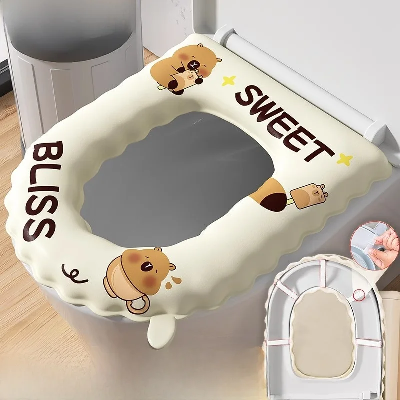 厚みのあるシリコン製便座クッション-ストラップ付き-防水-冬用浴室便座パッド-家庭用トイレマット-pampasブランド