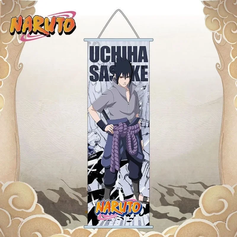 Anime Naruto peripheral high-definition hanging painting Sasuke Naruto Kakashi room decoration scroll fabric decoration painting