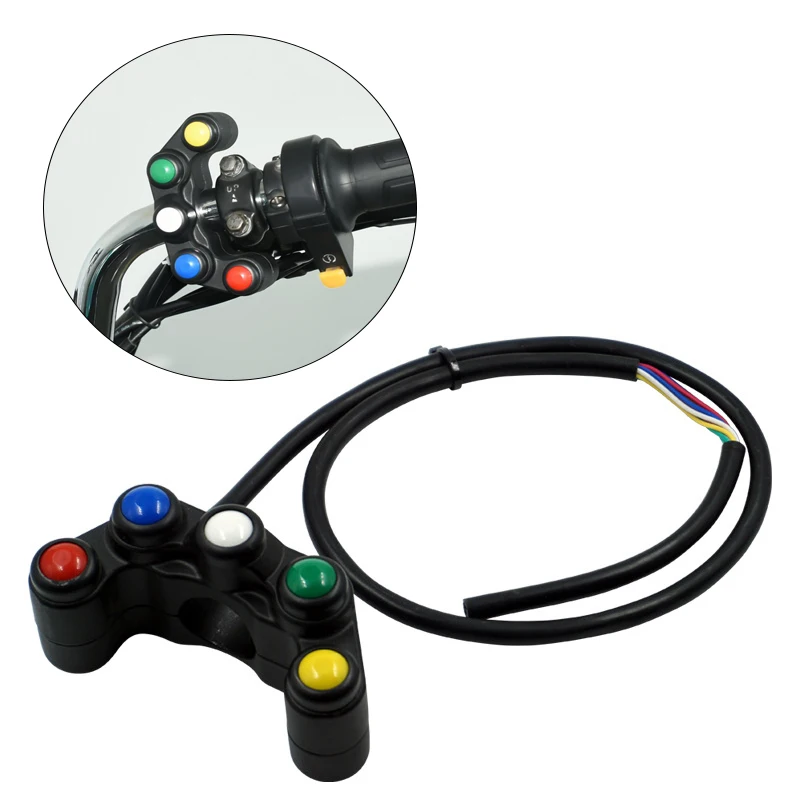 

Аксессуары для модификации электромобиля мотоцикла, пять цветов, пять функций, переключатель указателя поворота, звуковой сигнал, фара 5 в 1, аксессуары