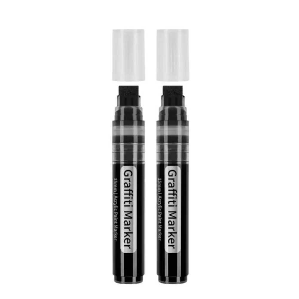 

Portable Plastic Marker Wear Resistant Non Fading 15mm Wide Tip Large Acrylic Paint Pens DIY Large Acrylic Pen Student