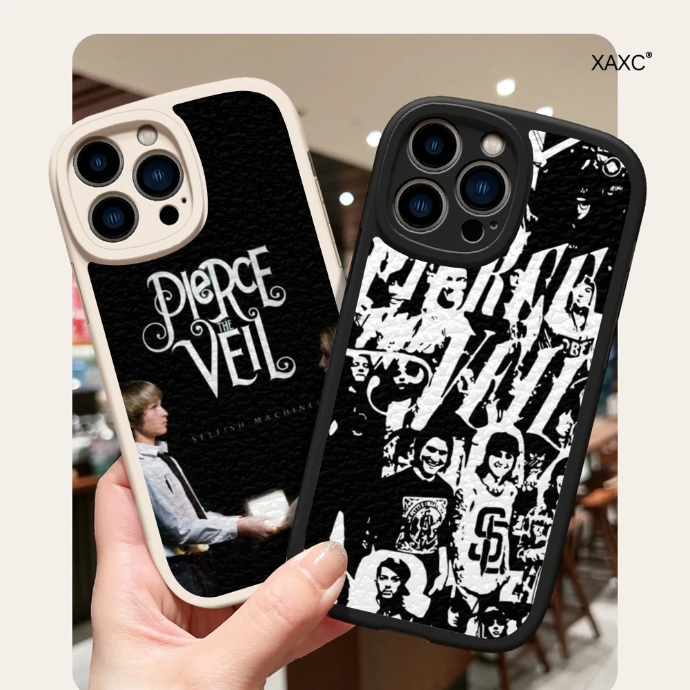 

P-Pierce The Veil Band Phone Case For Iphone15ProMax 14 Plus 11 13 12 Mini X Xr Xs 7 8 Puls Lambskin Silicone Covers