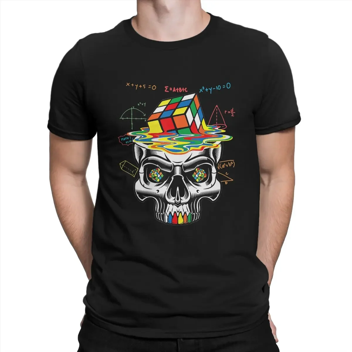 Summer harajuku  Funny Lovers T-Shirts Men Round Neck Cotton T Shirts Math Rubik Interesting Cube Short Sleeve Tees Gift Clothes