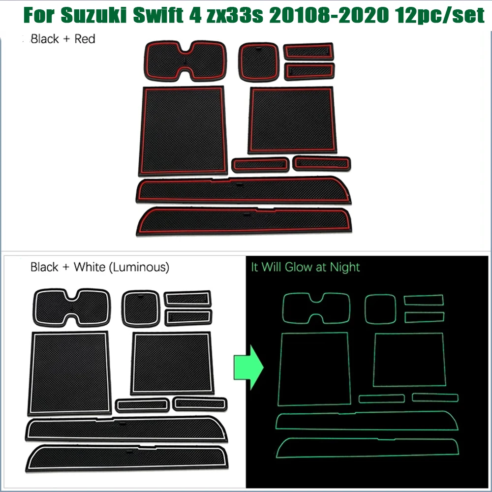 Rubber Anti-slip Door Groove Mat For Suzuki Swift Accessories ZC33S Suzuki Swift Sport Suzuki Swift 2018 Suzuki Swift 2020 Cup